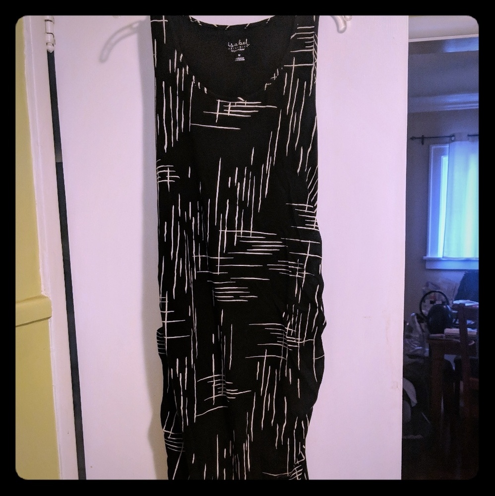 Isabel midi side ruched maternity dress